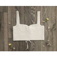 Handmade Retro Crochet Crop Top with Soft Sweetheart Neckline/ Square Neckline and Lace Up Back. | Etsy (US)