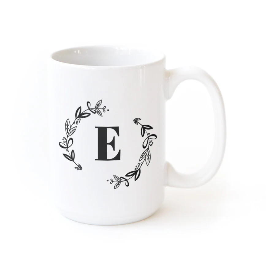 Botanical Monogram Personalized Coffee Mug | The Cotton & Canvas Company