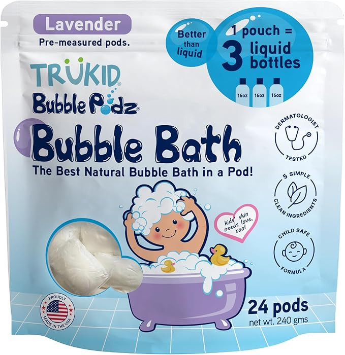 TruKid Bubble Podz Bubble Bath for Kids, Toddlers, & Babies, Tear Free Gentle & Refreshing Bath B... | Amazon (US)