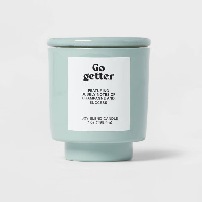 7oz Mist Exterior Painted Glass with Glass Lid Go Getter Candle Green - Room Essentials™ | Target