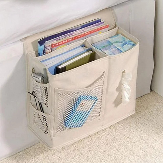 7-Pocket Bedside Caddy Organizer, Multi-Pocket Storage for Remotes, Glasses, Tissues, and Magazin... | Walmart (US)