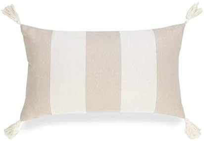 Hofdeco Beach Coastal Indoor Outdoor Pillow Cover ONLY, Water Resistant for Patio Lounge Sofa, Taupe | Amazon (US)