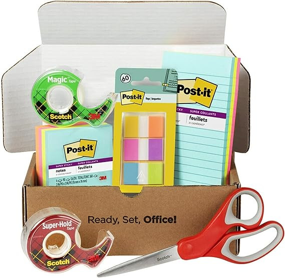 Scotch and Post-it Brand Office Essentials Kit, Business and Teacher Supplies Set with Post-it Su... | Amazon (US)