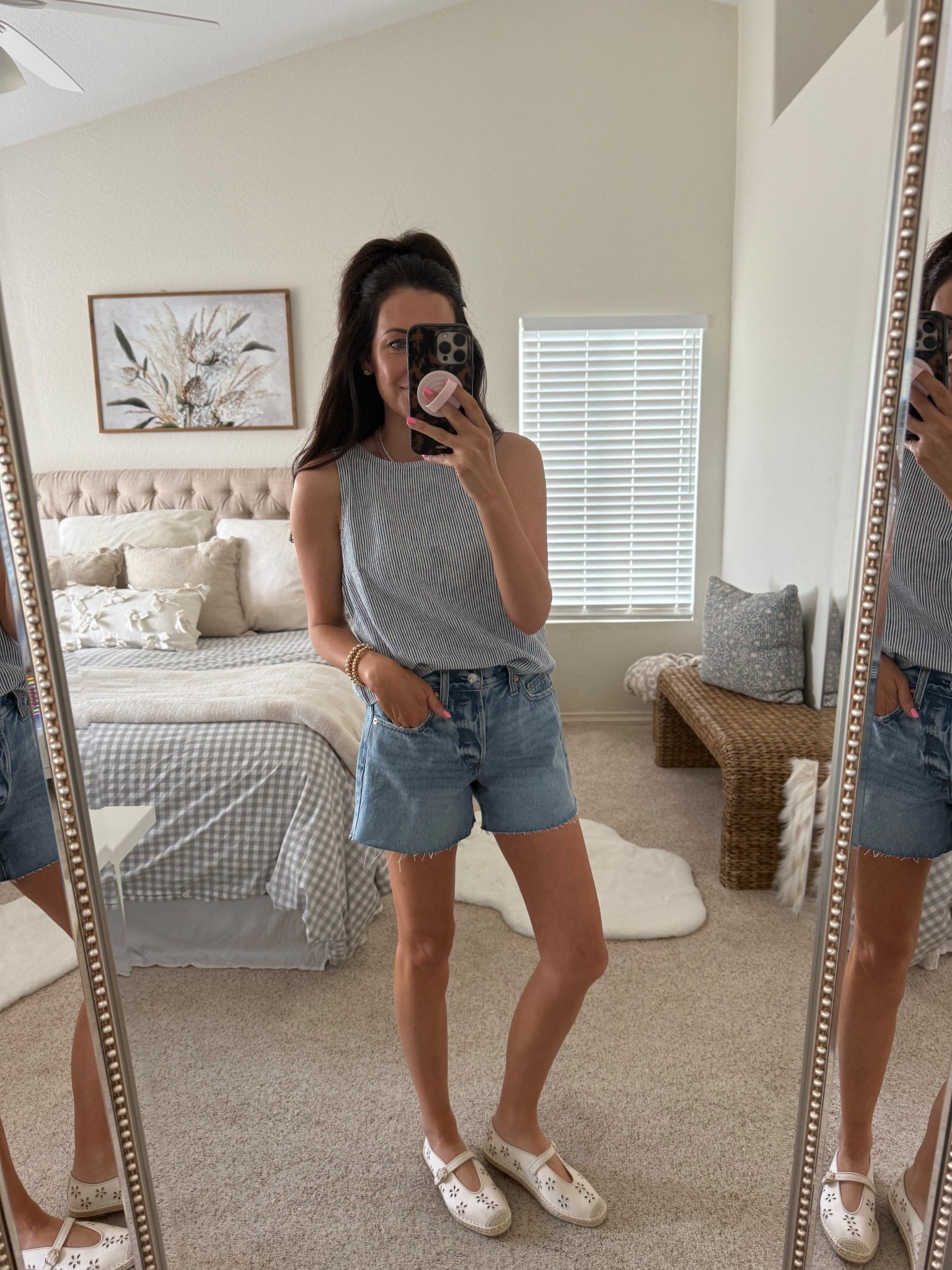 $16 linen blend tank RESTOCKED! Wearing with the target denim shorts.
Tank-small
Shorts-2, run big between go down 

#LTKSeasonal #LTKootd #LTKmomlife