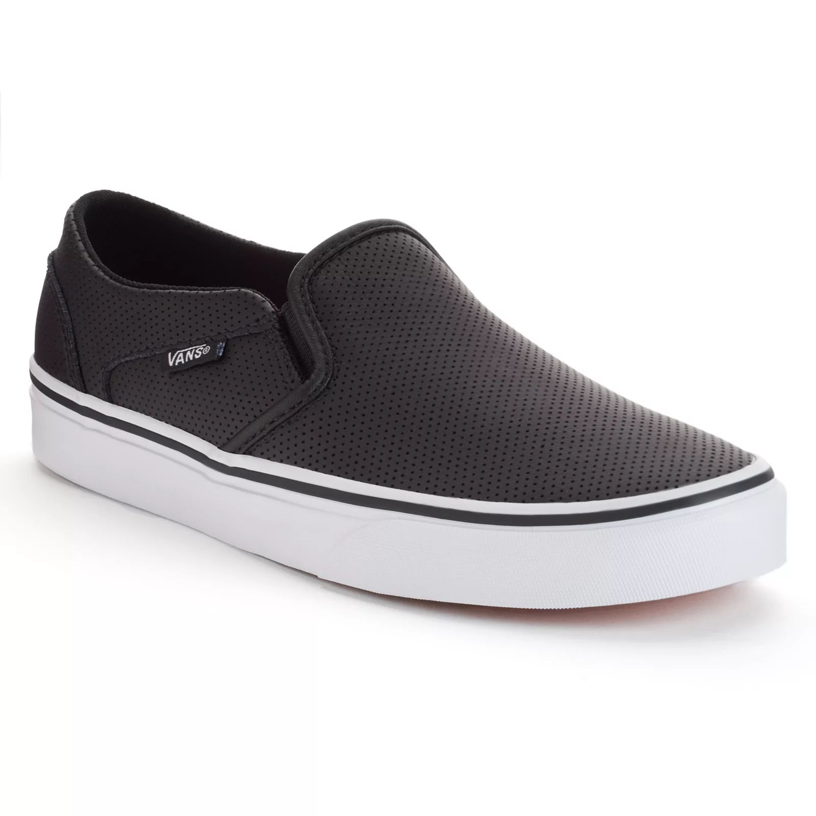 Vans Asher Women's Perforated Slip-On Skate Shoes, Size: 6, Black | Kohl's