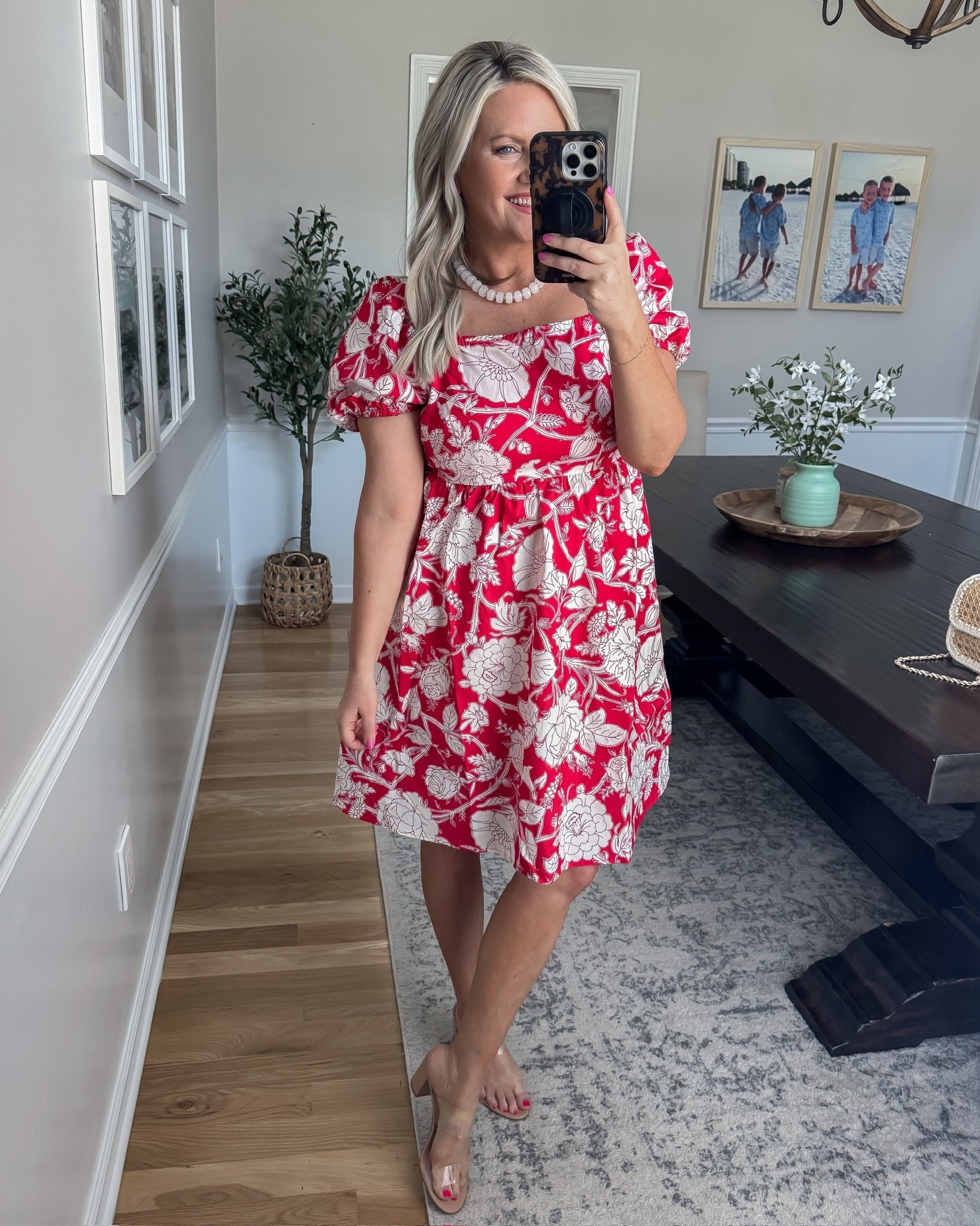 This dress is such a standout for spring and summer. The fit is so flattering with the sweetest puff sleeve detail and an easy, throw on silhouette that still feels put together. Perfect for brunch, showers, or any event where you want something fun but effortless.

spring dress floral dress puff sleeve dress summer dress brunch outfit wedding guest dress baby shower dress feminine style red dress easy outfit, Lovelylifestyling 

#LTKootd #LTKMothersDay #LTKSeasonal