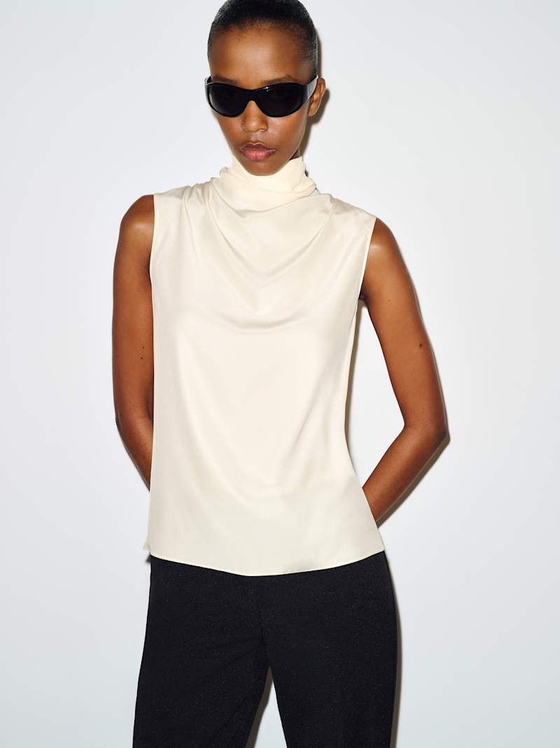 Reformation Bobbi Silk Top Black 2 | Reformation (Global)