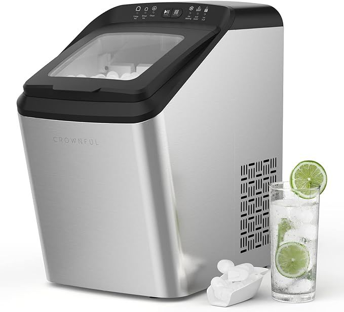 CROWNFUL Compact Ice Maker for Countertop, 9 Bullet Ice Cubes Ready in 7-10 Mins, 33 lbs Ice Cube... | Amazon (US)