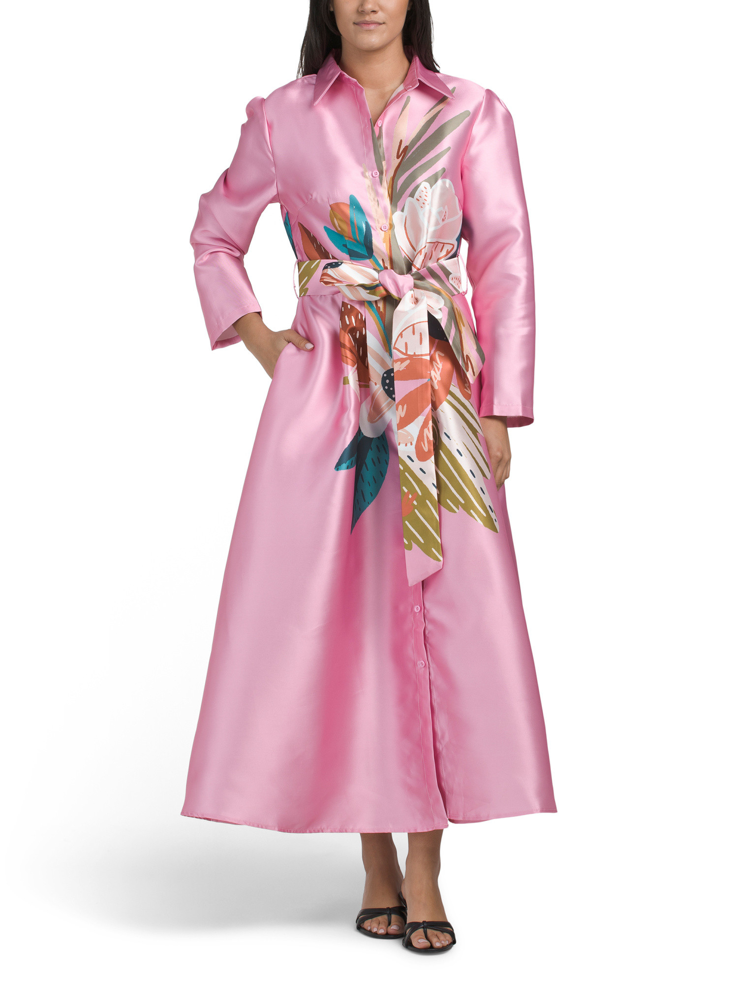 Bouquet Print Button Down Dress | TJ Maxx