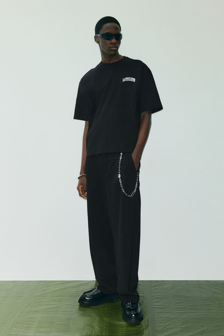 Loose Fit Print Tee - Black/LA Privileges - Men | H&M AU | H&M (AU)