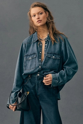 Pilcro Classic Denim Shirt | Anthropologie (US)