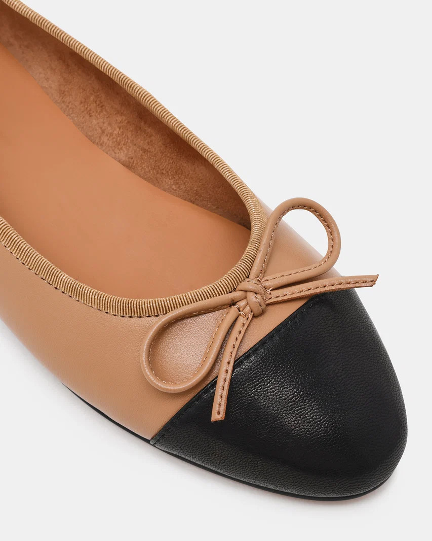 KIT Black/Natural Cap-Toe Women's Ballet Flat | Steve Madden (US)