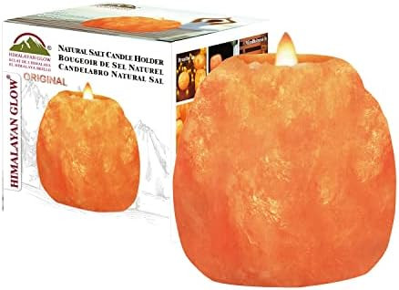 Himalayan Glow Hand Carved Himalayan Salt Candle Holders, Home Decor Item great as a Night light | Amazon (US)