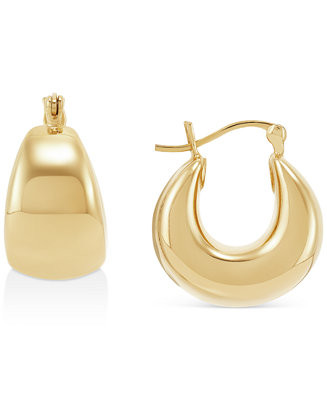Polished Graduated Chunky Oval Hoop Earrings in 14k Yellow Gold | Macy's