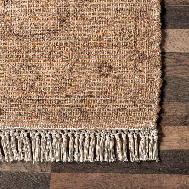 Beige Lennox Medallion Tassel Area Rug | Rugs USA