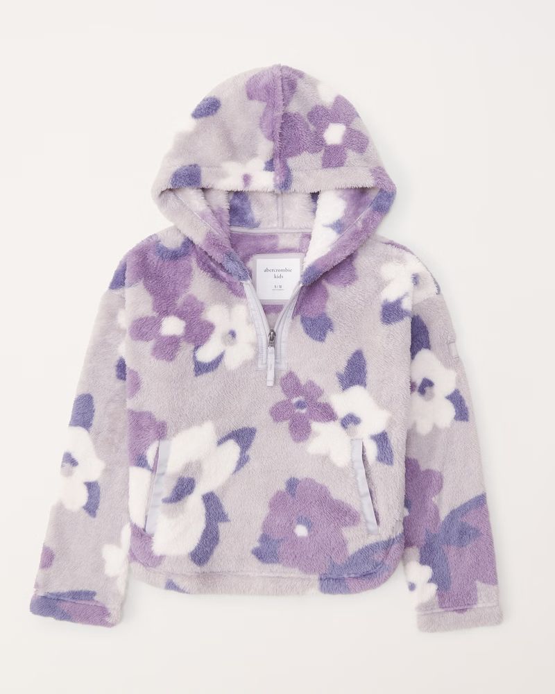 pattern cozy quarter-zip hoodie | Abercrombie & Fitch (US)