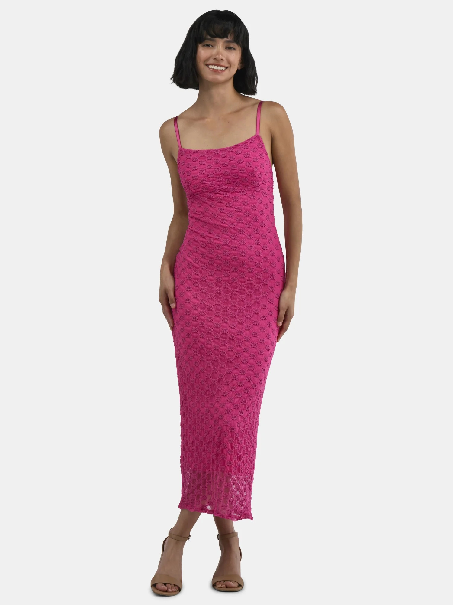 Madden NYC Women's Textured Lace Midi Dress, Sizes XXS-XXL | Walmart (US)