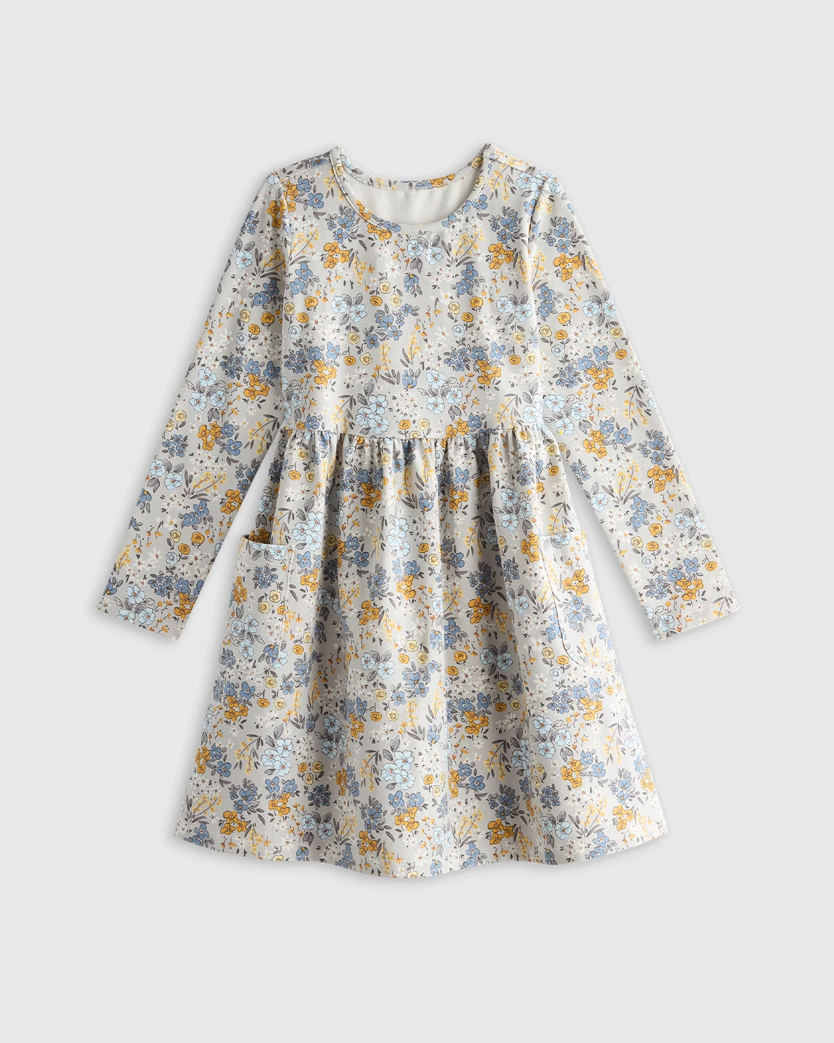 KID Organic Cotton Long Sleeve Fit and Flare Pocket Dress | Quince