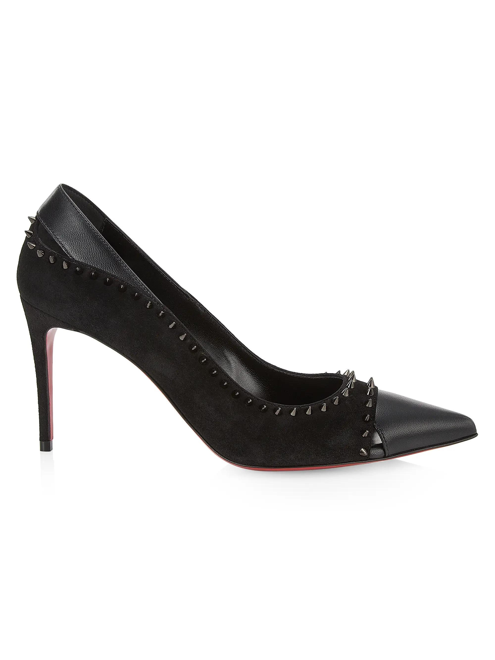 Duvette Spikes 85MM Leather & Suede Pumps | Saks Fifth Avenue