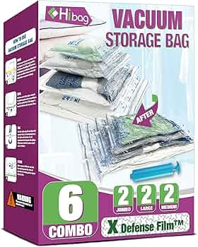 Vacuum Storage Bags, Space Saver Vacuum Seal Storage Bags 6-Pack Sealer Bags for Clothes, Clothin... | Amazon (US)