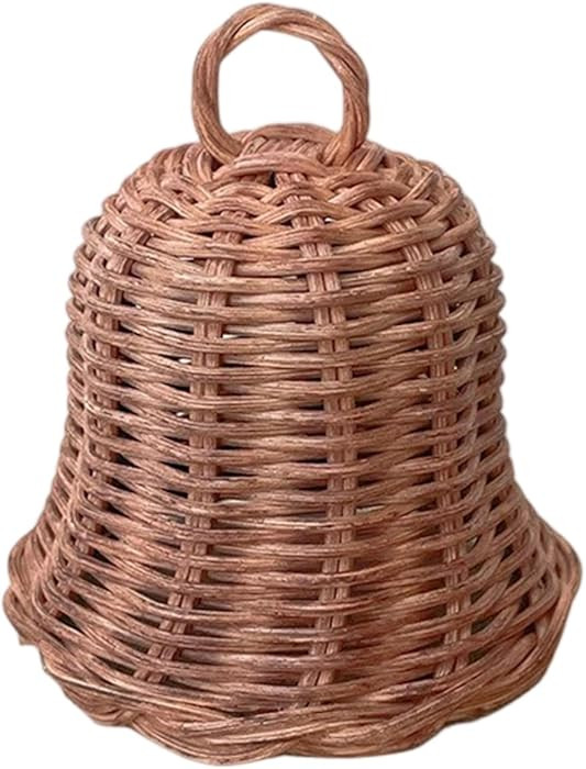 Handmade Woven Rattan Bell Ornament, 4.33 in Bell - Shaped Hanging Decor with Loop for Christmas ... | Amazon (US)