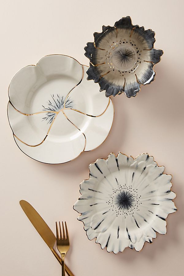 Papetal Floral Plate | Anthropologie (US)