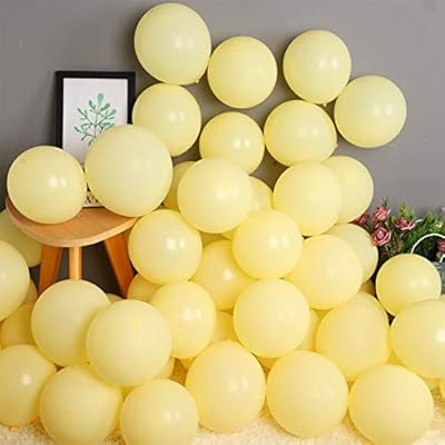 100 Pack 10 Inch Thicken Light Yellow Balloons,Large Macaron Yellow Latex Helium Balloons for Bir... | Amazon (US)