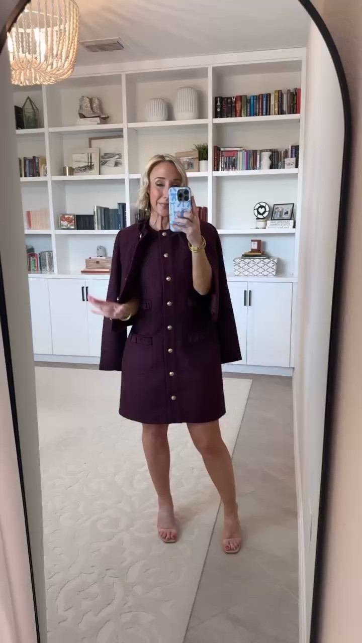 Walmart - fall new arrivals. Sleeveless Button Front Combo Shift Dress - size XS. $36. This color sold out but still available in navy! Ruffle Trim Nubby Jacket w/ Long Sleeves - size XS. $40. This color sold out but still available in navy!

#LTKOver40 #LTKSeasonal #LTKPetite