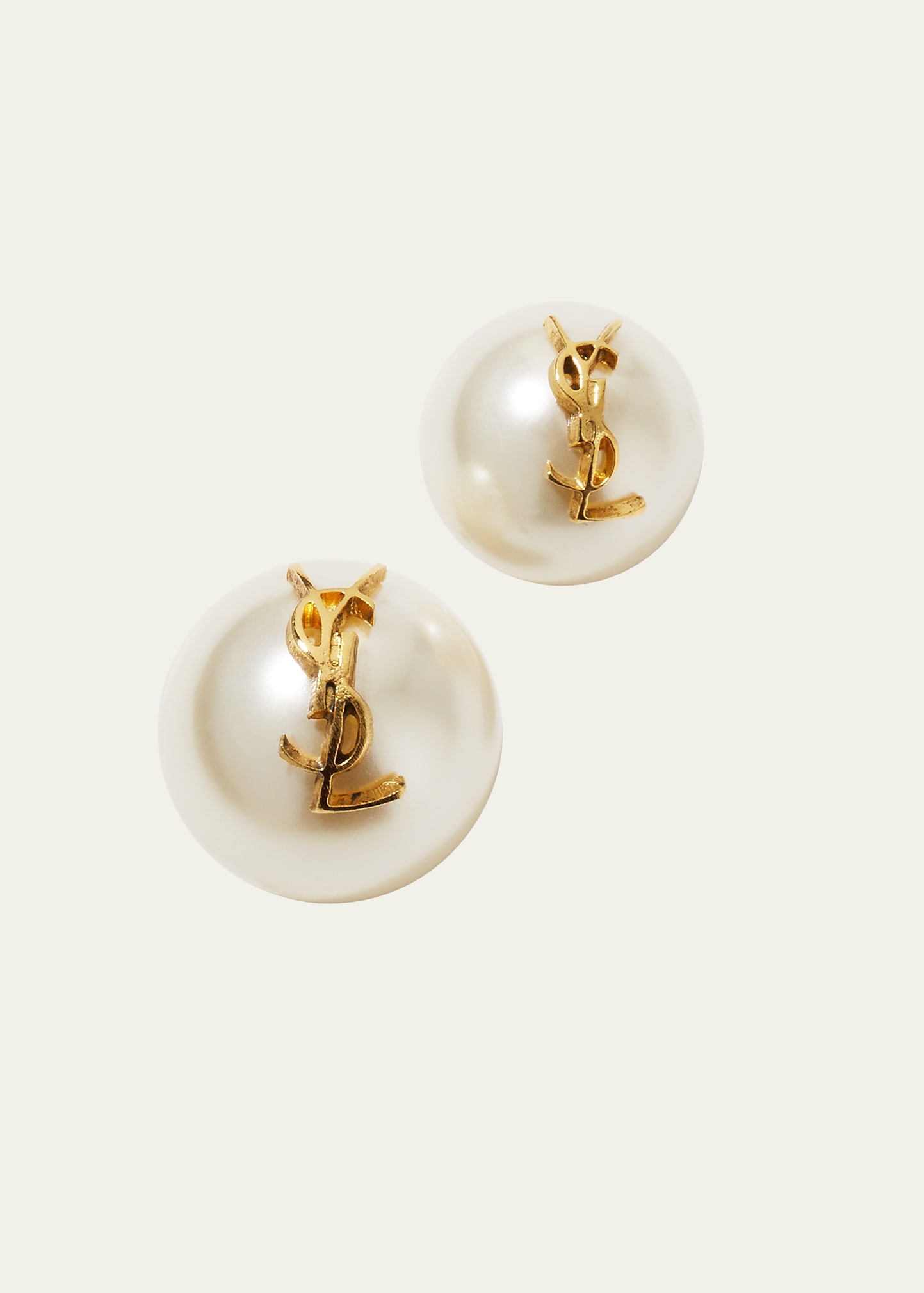 YSL Pearly Stud Earrings | Bergdorf Goodman