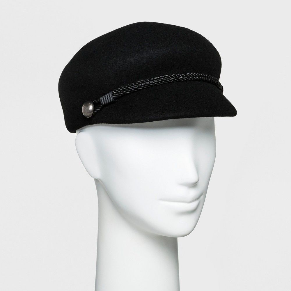 Women's Cord Trim Newsboy Hat - A New Day Black | Target