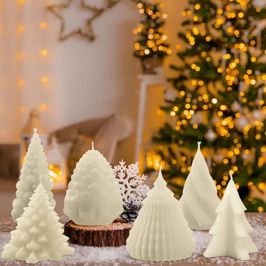 Mtlee 6 Pieces Christmas Soy Candles Scented Candles Winter Christmas Tree Cone Candles Home Deco... | Amazon (US)