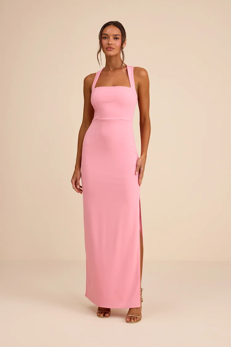 Glamorous Dedication Light Pink Sleeveless Column Maxi Dress | Lulus