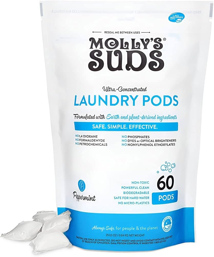 Molly's Suds Laundry Detergent Pods | Natural Detergent for Sensitive Skin | Ultra Concentrated a... | Amazon (US)