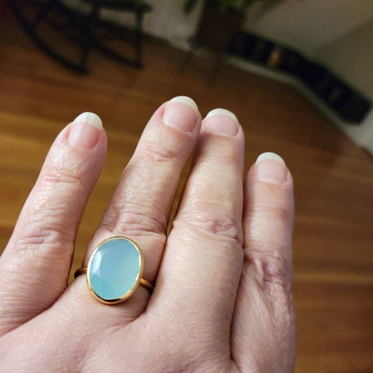 Aqua Chalcedony Ring - Handmade Gemstone Ring - March Birthstone - Blue Gemstone Stone - 925 Ster... | Etsy (US)