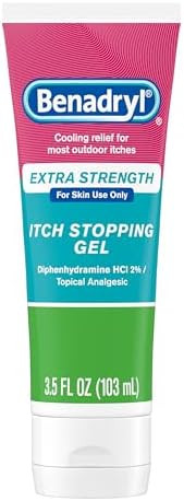 Benadryl Extra Strength Anti Itch Relief Gel, 2% Diphenhydramine HCl, Relief from Insect Bites, S... | Amazon (US)