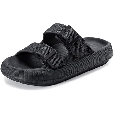 BenSorts Pillow Sandals for Women Men Thick Sole Adjustable Buckles EVA | Amazon (US)