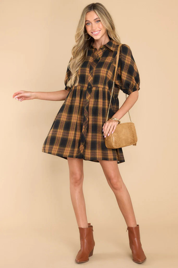 This Is The Move Black Plaid Dress | Red Dress 