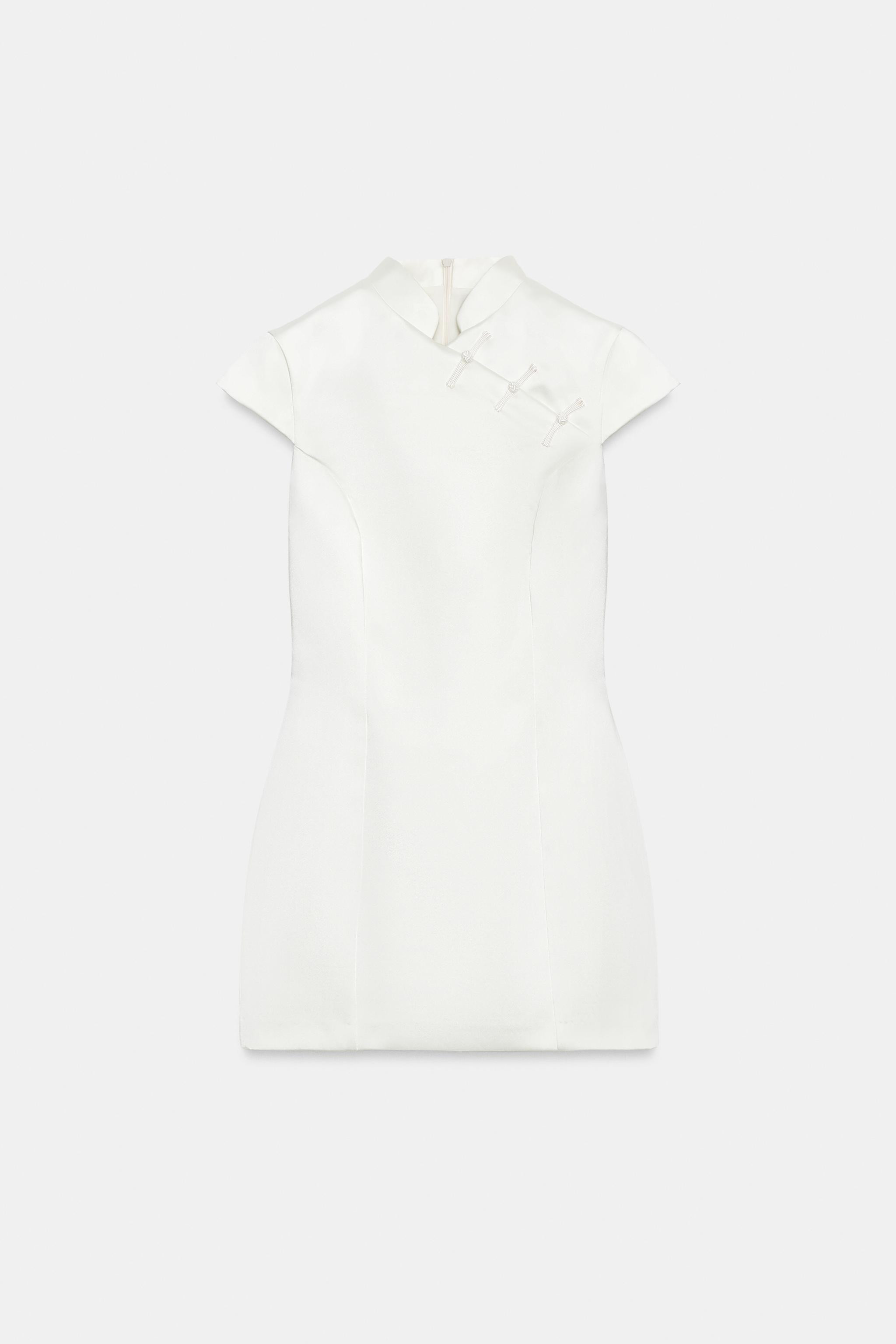 SATIN EFFECT MINI FROG CLASP DRESS | Zara Canada