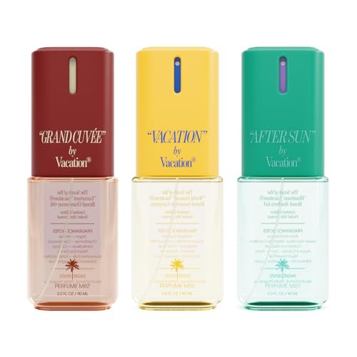 VACATION Body Mist Collector’s Set, Perfumed Body Mist Spray Trio for Women & Men, Coconut, Aloe, Argan, Beach Summer Fragrance Bundle, Layer with Eau de Toilette, Travel Size 3 x 3 fl oz | Amazon (US)