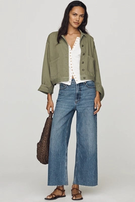 Lana High-Rise Cropped Wide-Leg Jeans | Anthropologie (US)