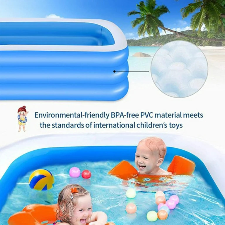 MoonSun Inflatable Pools Kiddie Pool, 71" x 47" x 24" Summer Rectangle Swimming Pool for Kids, To... | Walmart (US)