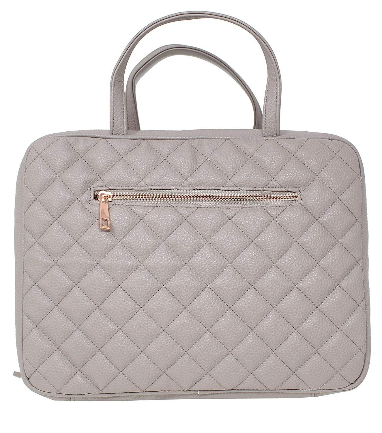 Leather Toiletry Travel Bag for Women - Large Cosmetic Size with 4 Pockets - Rose Gold Hardware a... | Walmart (US)