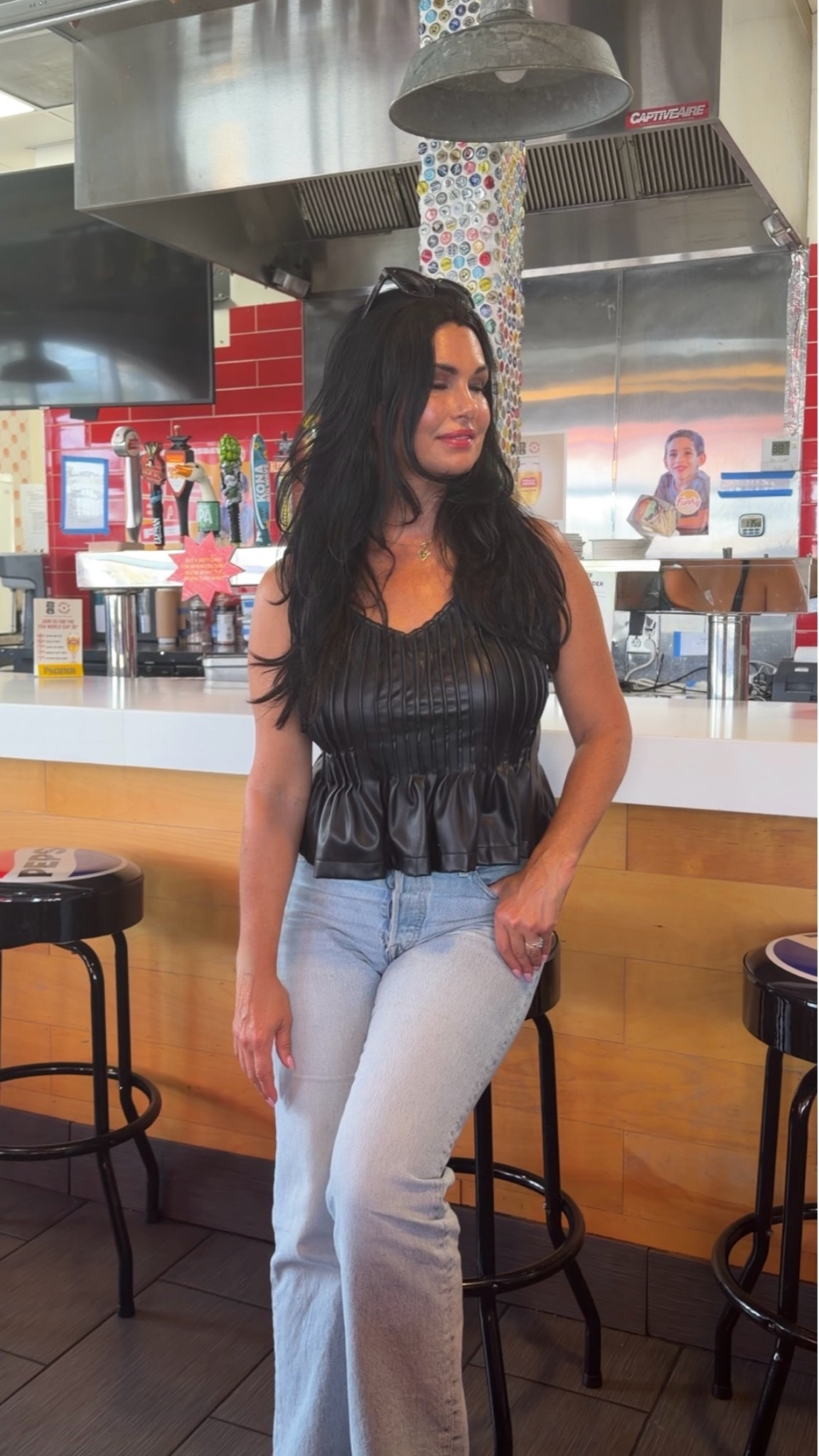 Date night outfits! 🤍

For a casual date, a cute black tank top, jeans, and black heals are a fun "go to!" 💕

#blackflats
#highwaistwidelegjeans
#blackshirt #blacktanktop #falloutfitswomenover50

#LTKootd #LTKSaleAlert #LTKOver40