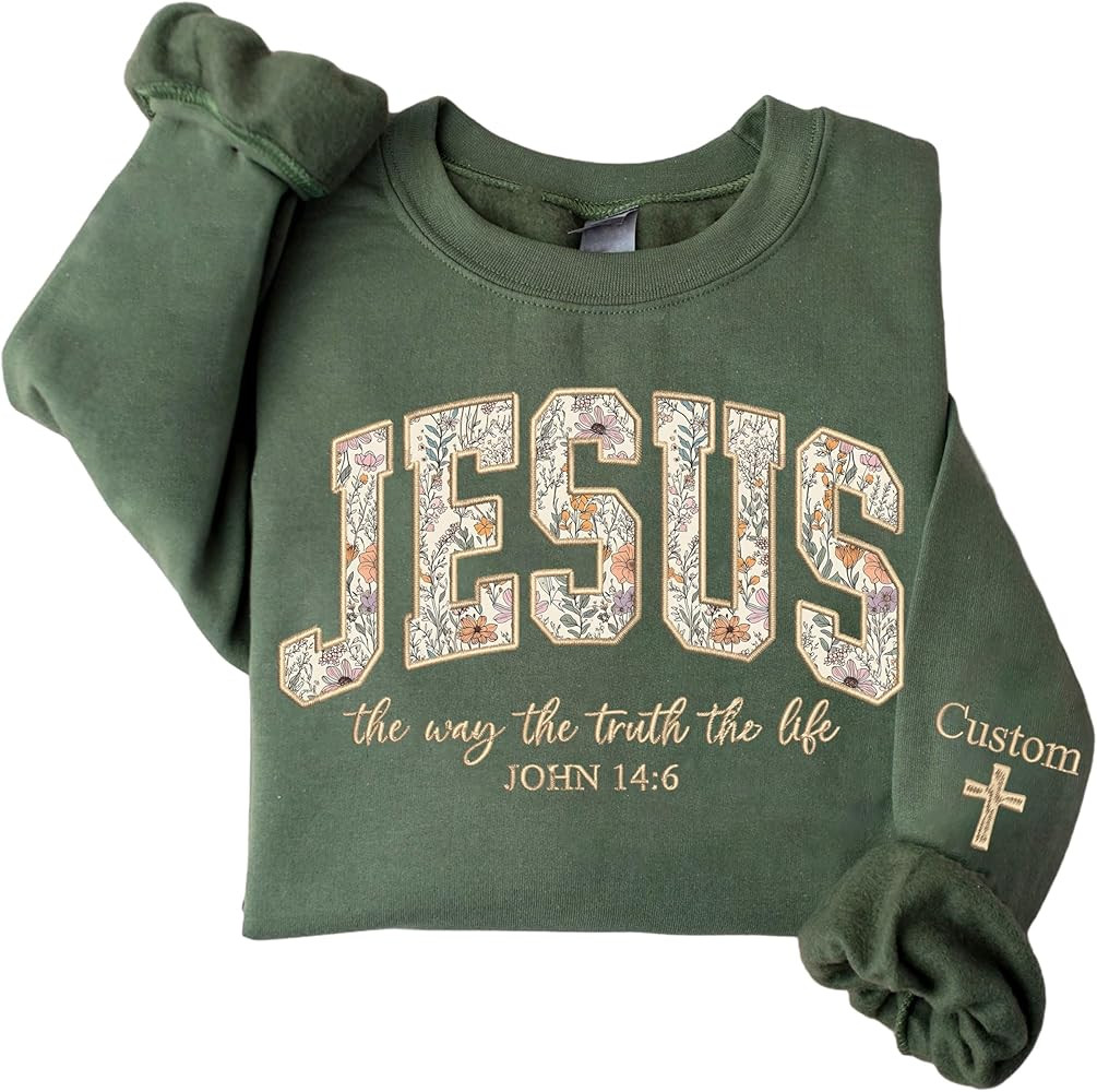 NAZENTI Personalized Embroidered Christian Sweatshirts Women, Bible Verse Shirt, Custom Faith-Bas... | Amazon (US)