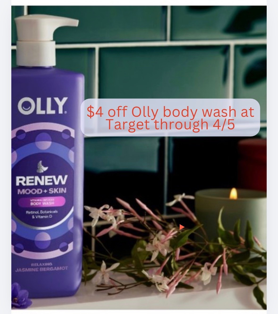 $4 off Olly body wash  

#LTKSaleAlert #LTKselfcare #LTKdayinmylife
