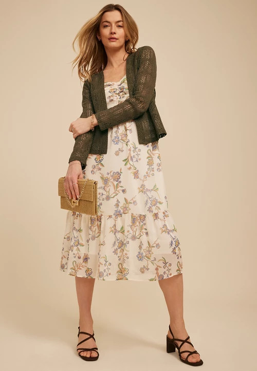 Open Stitch Crochet Cardigan | Maurices