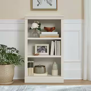 StyleWell 43 in. Off White 3-Shelf Classic Bookcase with Adjustable Shelves HS202006-38WTE - The ... | The Home Depot