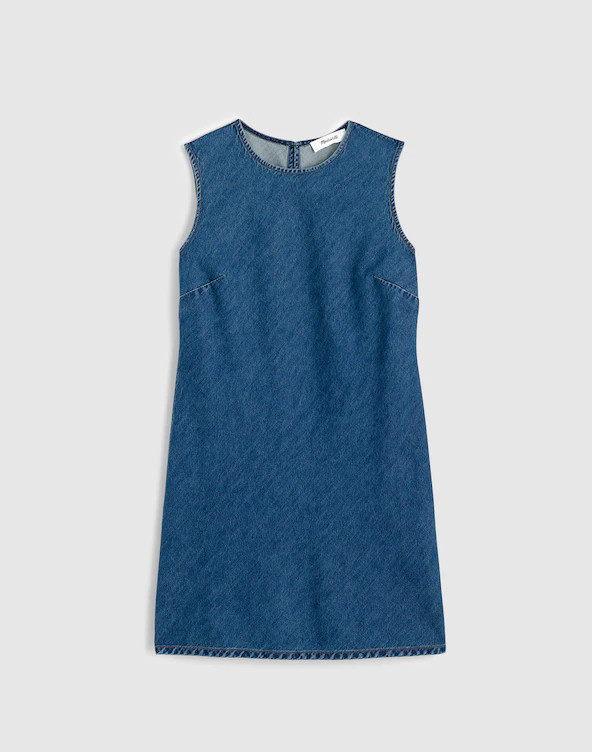 Crewneck Sleeveless Mini Dress in Airy Denim | Madewell
