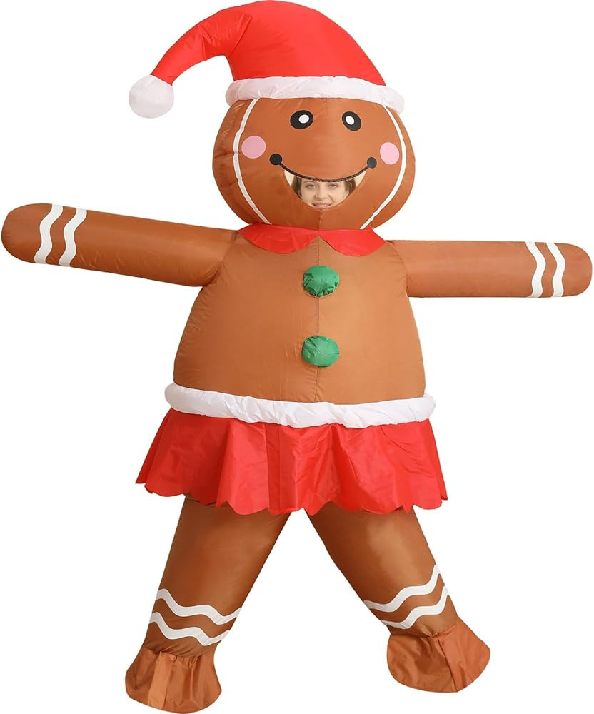 OVIFM Christmas Inflatable Costume Adult,Gingerbread Man Costume,Blow Up Xmas Character Costumes ... | Amazon (US)