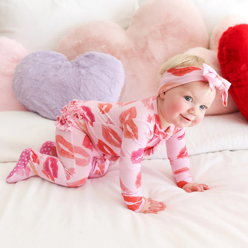 Lipstick Pink Baby Girl Sleeper | Isabela | Posh Peanut
